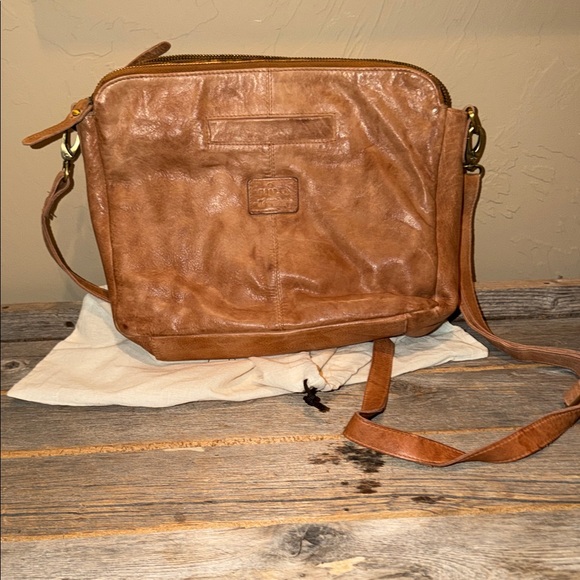 Genuine Leather Crossbody Bag - Tan - Picture 3 of 7